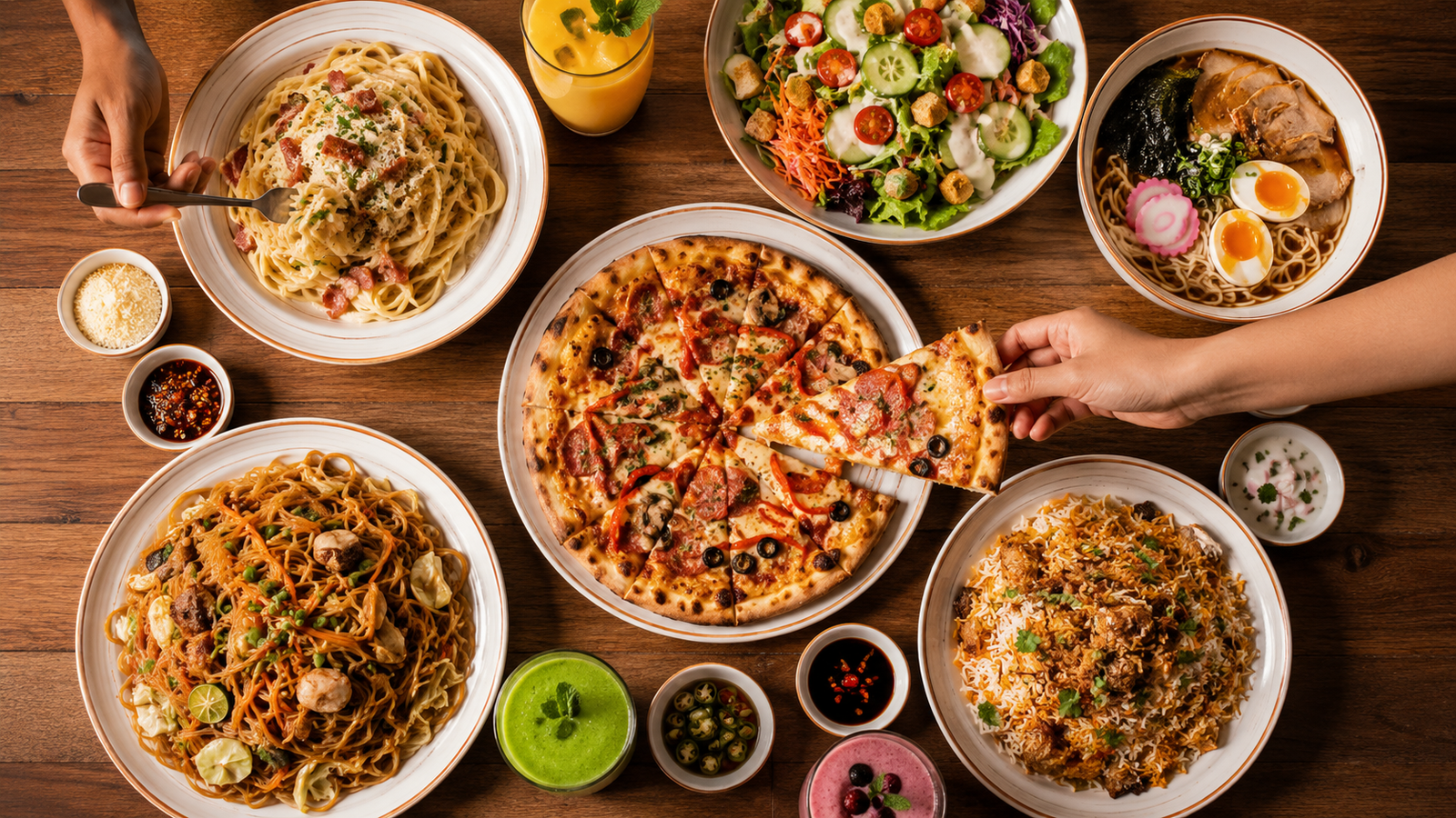 Filipino food spread at Aroma Kafe